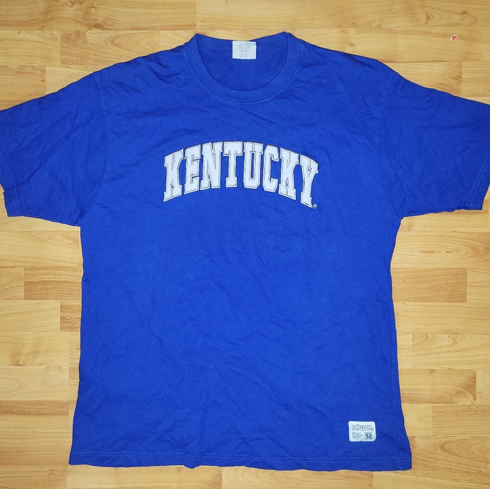 2XL NCAA Kentucky Wildcats T-Shirt Colosseum Athletics Blue Big Logo Varsity Tee